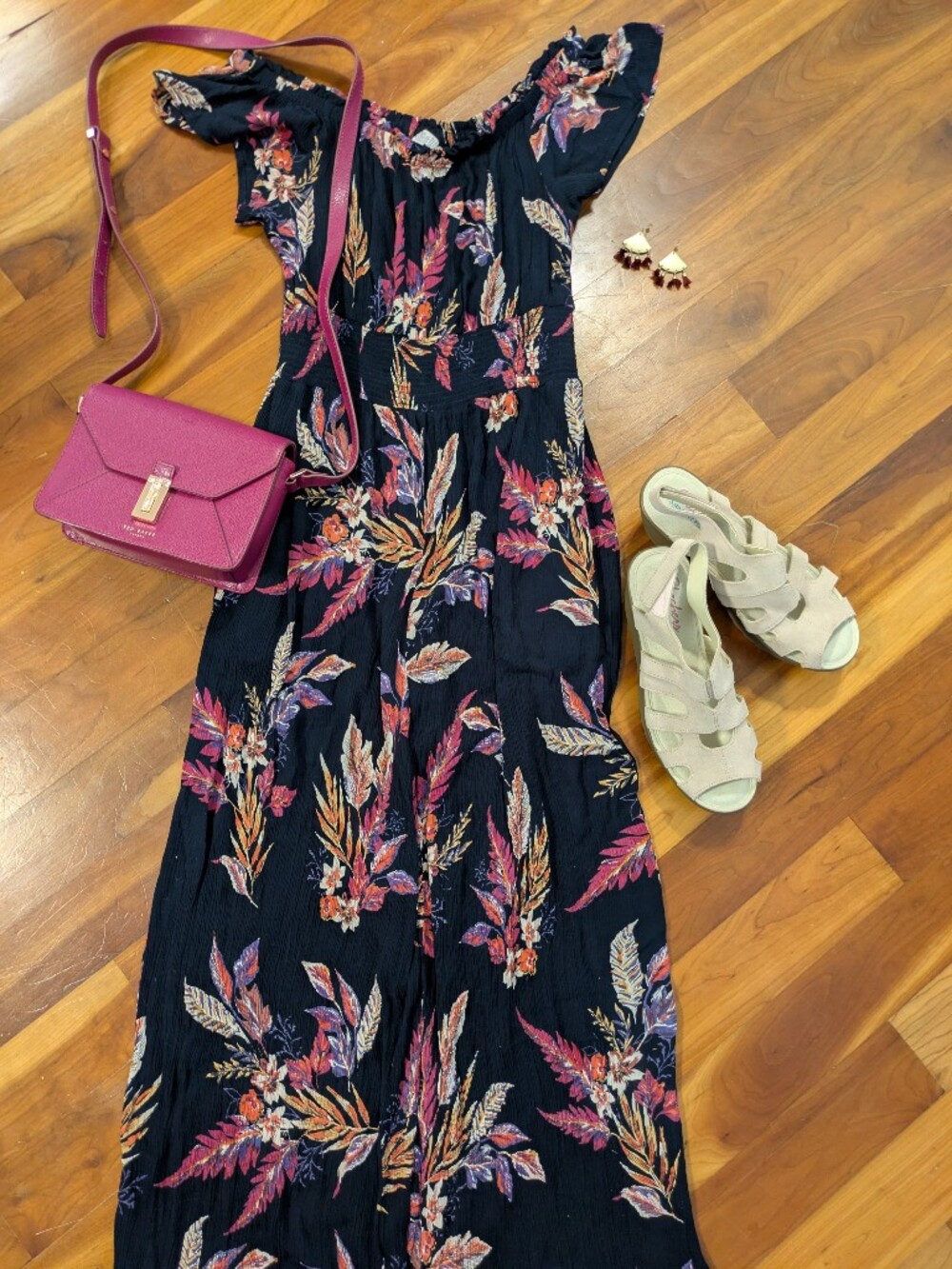 Navy Jumpsuit With Beautiful Floral Print